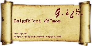 Galgóczi Ámos névjegykártya